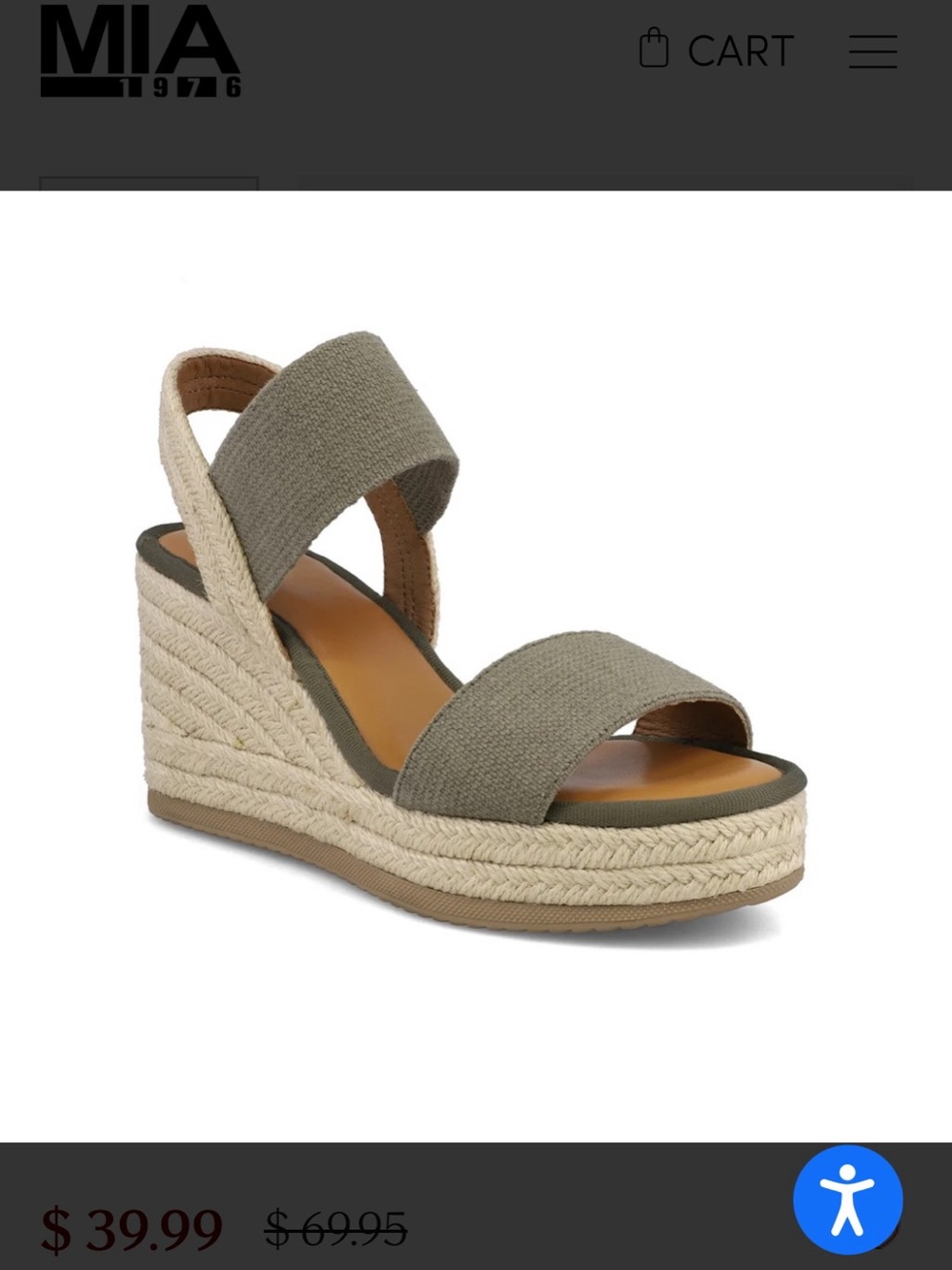 MIA Brittni Wedge Sandal Espadrille Sandals
